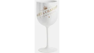 The image shows a prestigious bottle of champagne, representing the most expensive vintage from Moet.