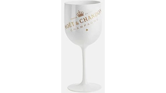 The image shows a prestigious bottle of champagne, representing the most expensive vintage from Moet.