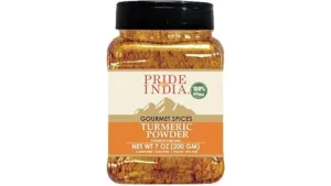 The image shows a small pile of vibrant yellow spice, the most expensive yellow spice.
