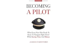 The image shows a pilot in a cockpit, illustrating the high cost of becoming a pilot.