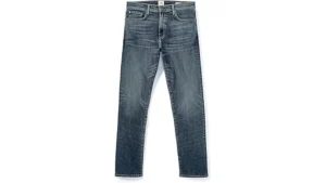 The image shows an assortment of designer blue jeans, highlighting luxury denim for a top ten list.