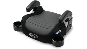The image shows several high-end child booster seats, part of a guide to the most expensive options.