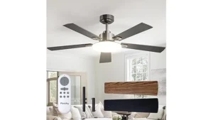 The image shows a luxurious ceiling fan, a contender for the most expensive in a top 10 list.