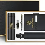 The image shows a luxurious collection of premium items suitable for top corporate gift selections.