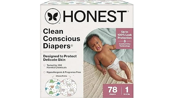 The image shows a selection of premium disposable diapers arranged artistically, suggesting top luxury brands.