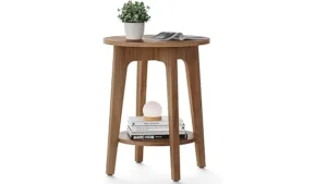 The image shows a luxurious gold end table with intricate detailing, from the top 10 most expensive.