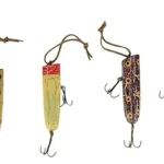 The image shows a collection of rare, antique fishing lures, highlighting the Top 10 Most Expensive Vintage Fishing Lures.