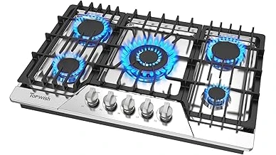The image shows a sleek, professional gas stove, a prime example from the Top 10 Most Expensive Gas Stove list.
