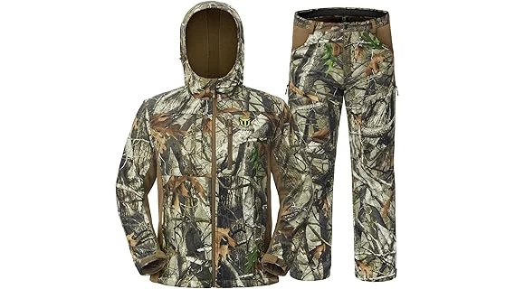 The image shows a stylish hunter wearing premium hunting clothes, highlighting expensive options.