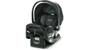 The image shows a luxurious, high-end infant car seat, representing the top 10 most expensive models.