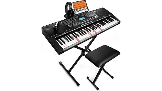 The image shows a luxurious grand piano keyboard, a top contender in expensive keyboard pianos.