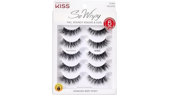 The image shows luxurious, ornate false eyelashes, hinting at the most expensive options.