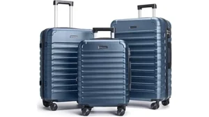 The image shows a luxurious leather luggage set, perfect for showcasing the top 10 most expensive luggage options.