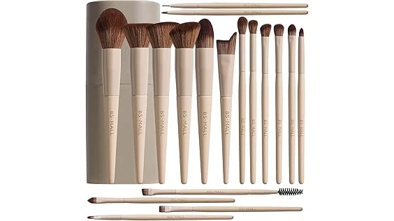 The image shows a luxurious makeup brush collection, likely from the Top 10 Most Expensive Makeup Brush list.