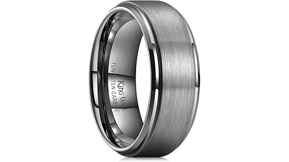 The image shows a selection of luxurious men's wedding rings, highlighting expensive designs from the top ten.
