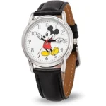 The image shows an exquisite, diamond-encrusted Mickey Mouse watch, highlighting its luxury appeal for expensive collectibles.