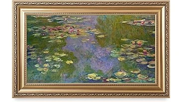 The image shows a vibrant, impressionistic landscape painting by Claude Monet, likely a top expensive artwork.