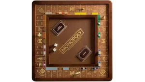 The image shows a luxurious Monopoly game board featuring iconic properties from the expensive end of the game.