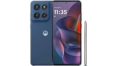 The image shows a sleek, modern mobile device, likely one of the most expensive Motorola phones.