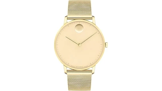 The image shows a luxurious wristwatch, likely one of the most expensive Movado watches featured.