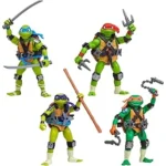 The image shows a collection of valuable vintage Ninja Turtle toys, highlighting the top 10 most expensive items.