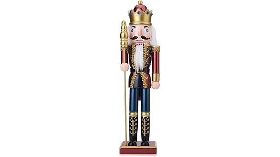 The image shows an ornate, gilded nutcracker, likely featured in the Top 10 Most Expensive Nutcracker list.