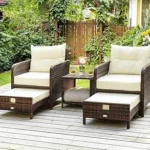 The image shows luxurious outdoor furniture, hinting at the Top 10 Most Expensive Patio Furniture Brands.