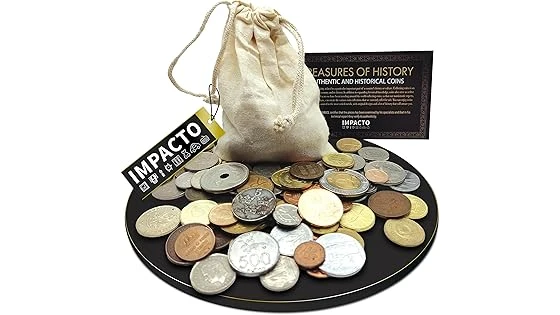This image shows a collection of gleaming, valuable coins, likely from the Top 10 Most Expensive Rare Coins list.