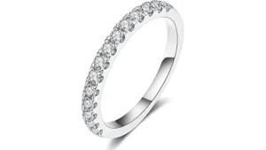 The image shows a dazzling diamond engagement ring, perfect for a feature on top wedding rings.