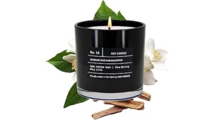 The image shows luxurious scented candles, highlighting top picks from an expensive collection.