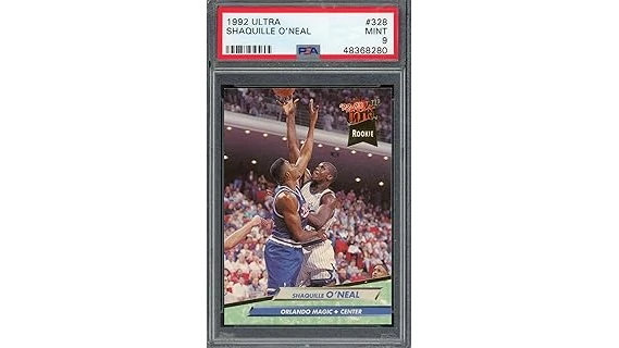 This image shows a rare basketball trading card featuring Shaquille O'Neal, likely from a top 10 expensive collection.