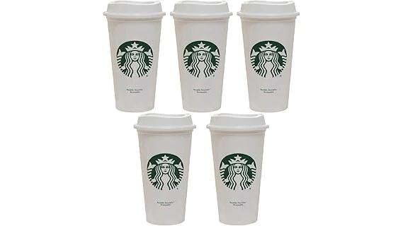 The image shows an assortment of luxurious and unique drinkware, hinting at the most expensive Starbucks cups.