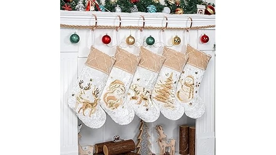 The image shows a luxurious, jewel-encrusted stocking, hinting at the top 10 most expensive holiday stockings.