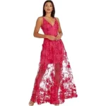 This image shows a luxurious, flowing designer summer dress perfect for a special occasion.
