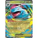 The image shows a valuable holographic vintage Venusaur Pokémon card, likely featured in a top 10 list.