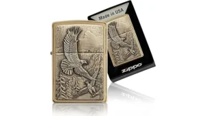 The image shows a collection of ornate, collectible lighters, highlighting the most expensive Zippo lighters.