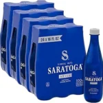 The image shows a collection of expensive bottled spring water brands, highlighting the top 9 most expensive.